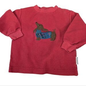 Healthtex‎ vintage red embroidered dog top size 24 months